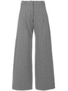 House Of Holland Chevron Flared Trousers - Black