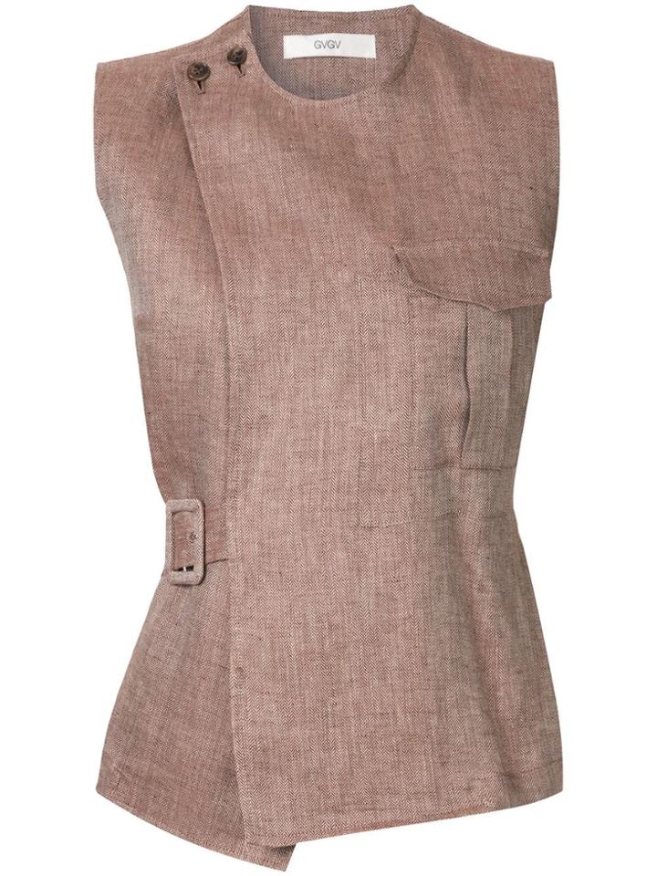 G.v.g.v. Sleeveless Safari Blouse - Brown