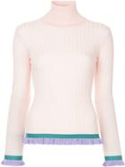 Emilio Pucci Ruffle Trim Jumper - Pink & Purple