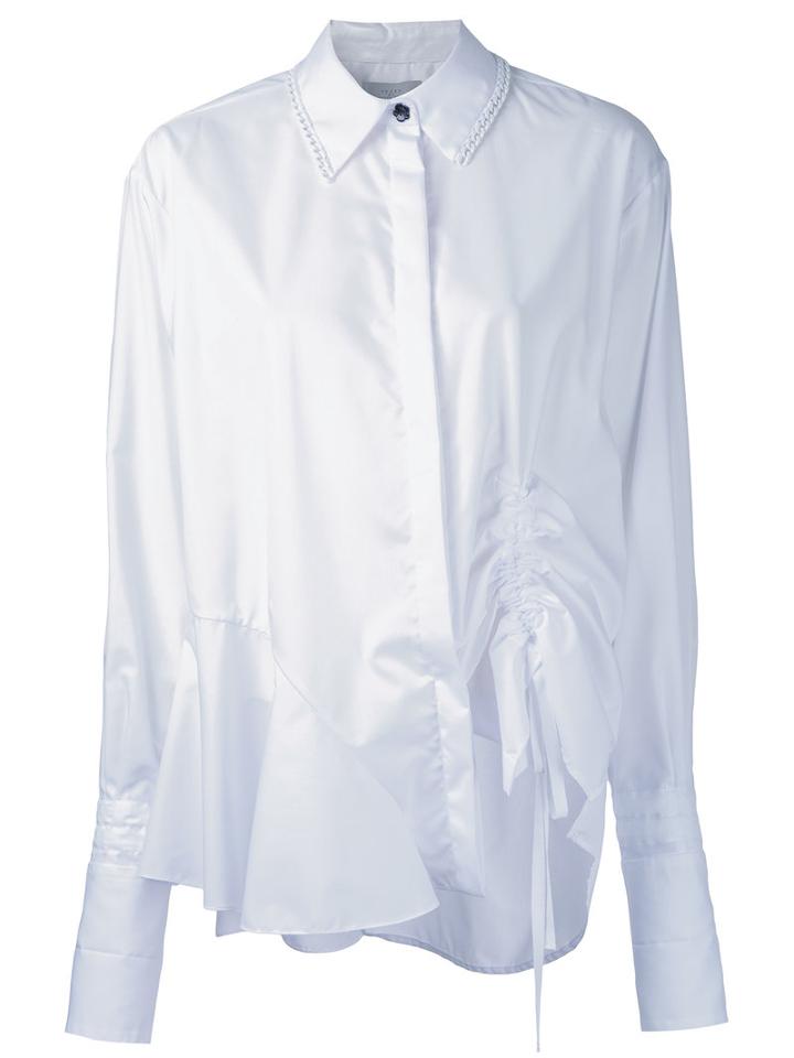 Preen By Thornton Bregazzi Drawstring Detail Shirt, Women's, Size: Large, White, Cotton