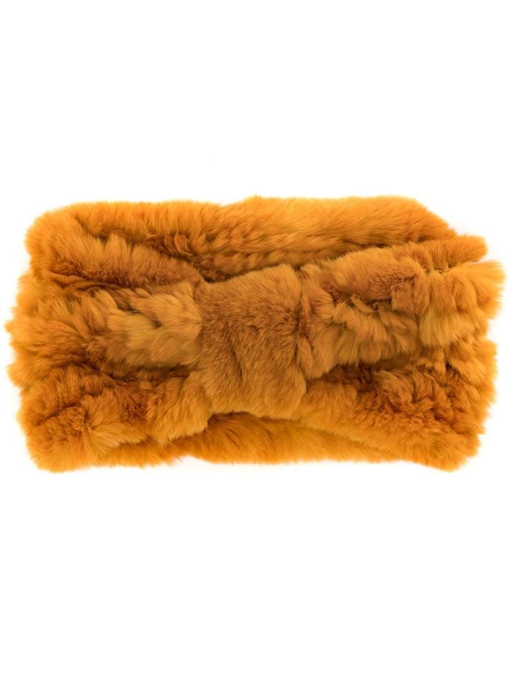 Yves Salomon Accessories Rex Furry Headband - Brown