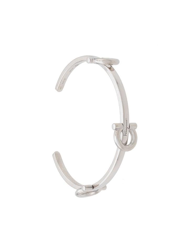 Salvatore Ferragamo Gancini Cuff Bracelet - Silver