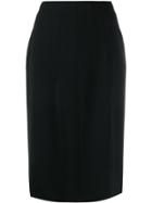 Nº21 Pleated Details Pencil Skirt - Black