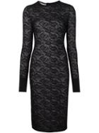 Stella Mccartney Floral Sheer Dress, Women's, Size: 42, Black, Polyamide