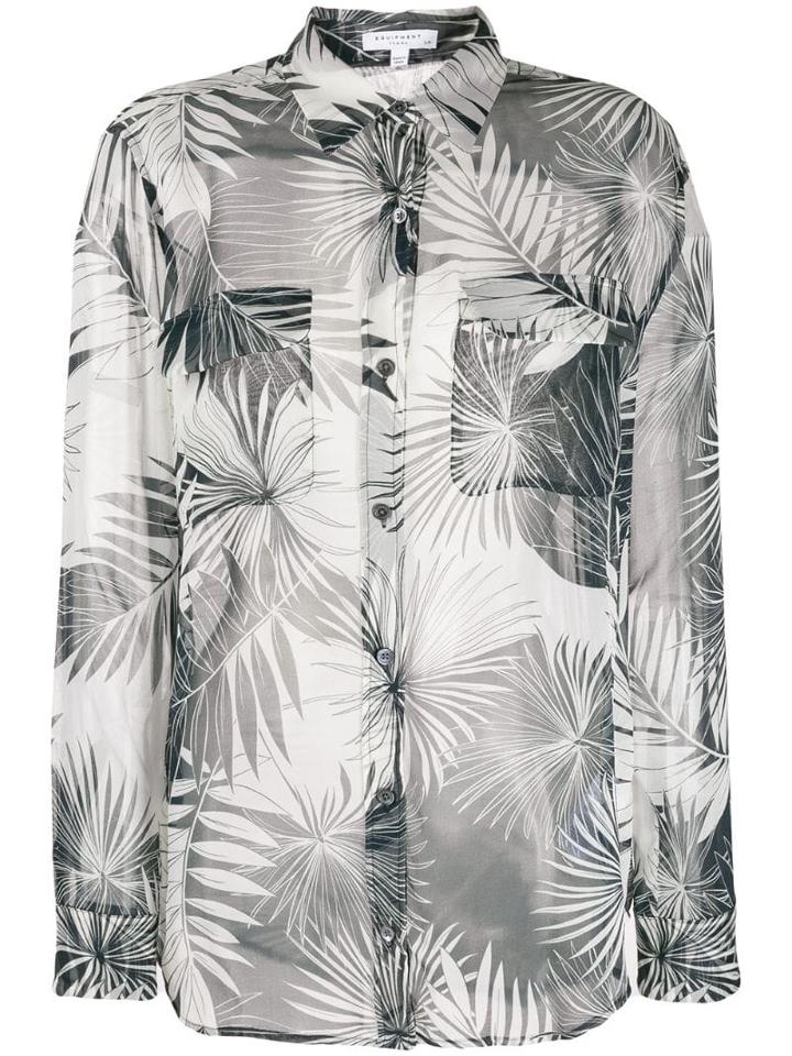 Equipment Palm-leaf Print Shirt - Black