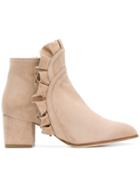 Racine Carree Ruched Ankle Boots - Nude & Neutrals