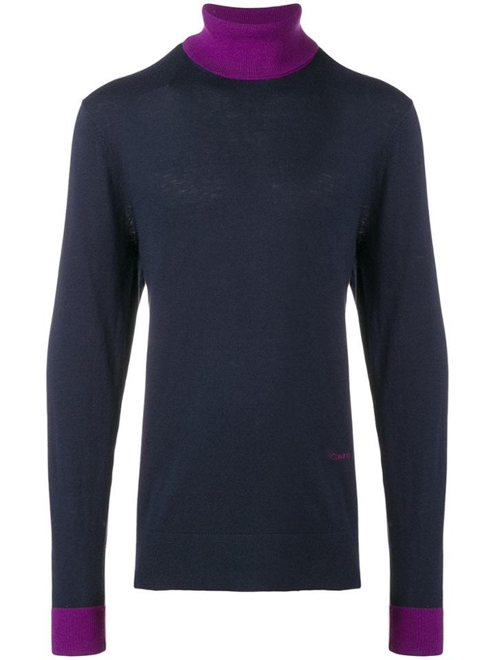 Calvin Klein Contrast Trim Sweater - Blue