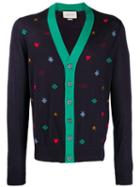 Gucci All-over-symbols Cardigan - Blue