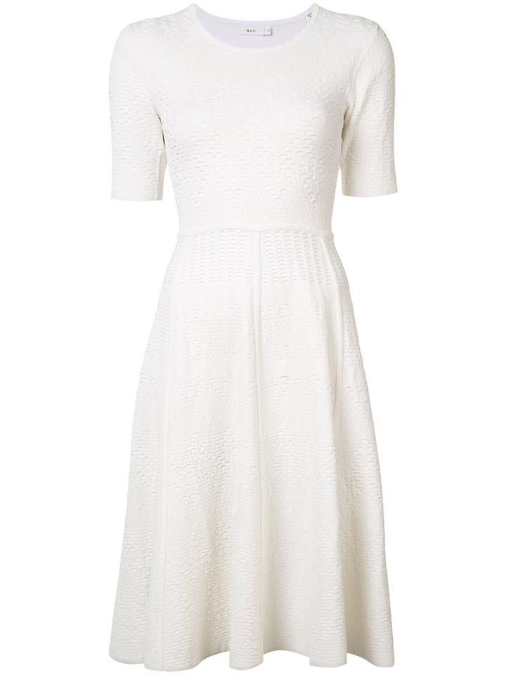 A.l.c. Embossed Flared Dress, Women's, Size: Small, White, Nylon