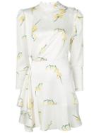 Alessandra Rich Ruffled Mixed-print Dress - White