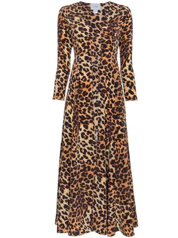 We Are Leone Leopard Print Silk Jacket - Brown