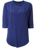 Joseph Loose Fit Blouse, Women's, Size: 36, Pink/purple, Silk/cotton/spandex/elastane