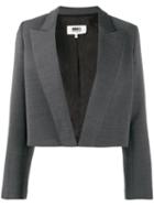 Mm6 Maison Margiela Cropped Tailored Blazer - Grey
