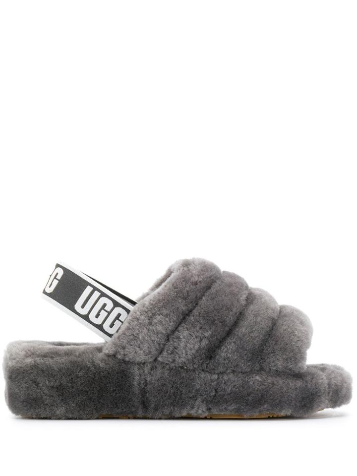 Ugg Australia Flat Fur Sandals - Grey