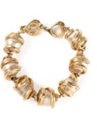 Yves Saint Laurent Vintage Faux Pearl And Chain Bracelet