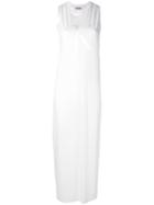Calvin Klein Jeans - Logo Print Maxi Dress - Women - Cotton/lyocell - Xs, White, Cotton/lyocell