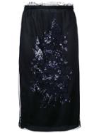 No21 Sequin Embroidery Skirt - Black