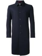 Loveless Buckled Neck Mid Coat, Men's, Size: 3, Blue, Lambs Wool/nylon