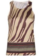 Roberto Cavalli Zebra Print Knit Top - Nude & Neutrals