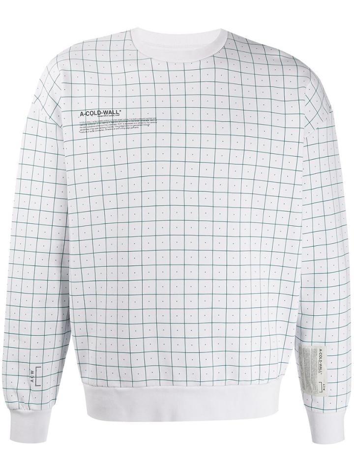 A-cold-wall* Grid-print Sweatshirt - Grey
