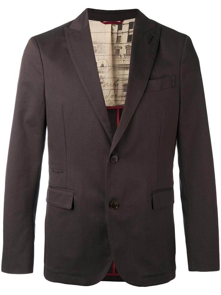 Herringbone Blazer - Men - Cotton/spandex/elastane - 54, Brown, Cotton/spandex/elastane, Al Duca D'aosta 1902