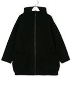 Simonetta Frill Trim Pocket Coat - Black