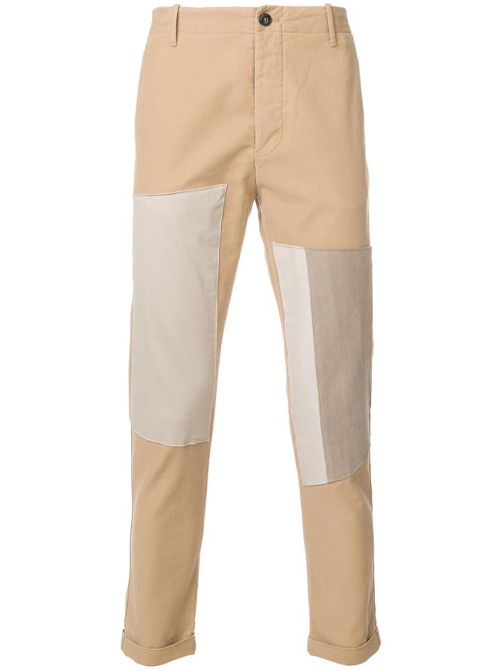 Closed Patchwork Slim Fit Trousers - Nude & Neutrals
