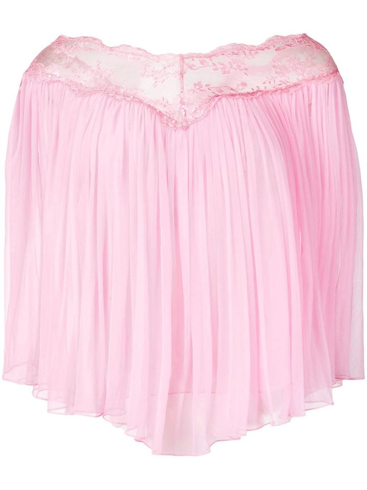 Christopher Kane Gathered Trim Mesh Top - Pink