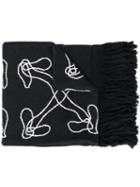 Off-white Abstract Arrow Knit Scarf - Black
