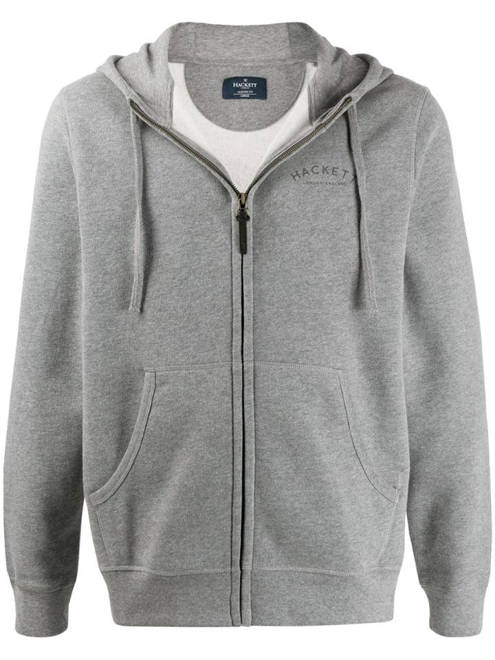Hackett Jersey Logo Hoody - Grey