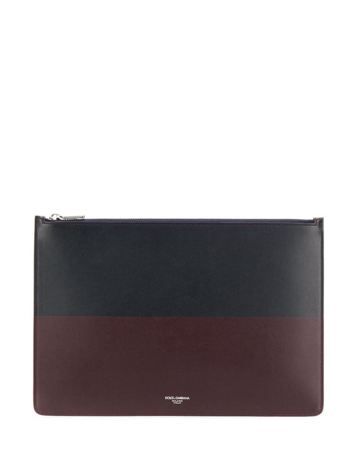 Dolce & Gabbana Two Tone Zipped Clutch - Red