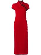 De La Vali Suki Velvet Maxi Dress - Red