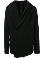 Forme D'expression Hooded Knit Cardigan, Men's, Size: Large, Black, Nylon/spandex/elastane/wool