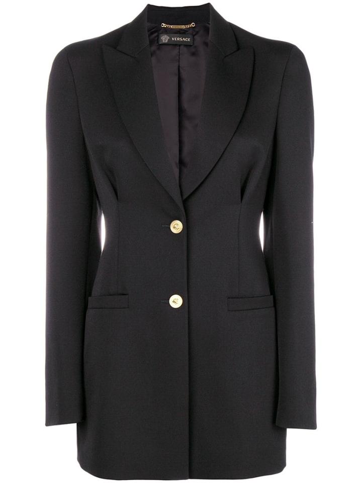 Versace Shoulder Pad Blazer - Black