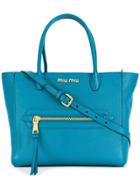Miu Miu Small Logo Tote Bag - Blue