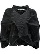 Issey Miyake - Pleated Structured Shirt - Women - Polyester/polyurethane - 2, Women's, Black, Polyester/polyurethane