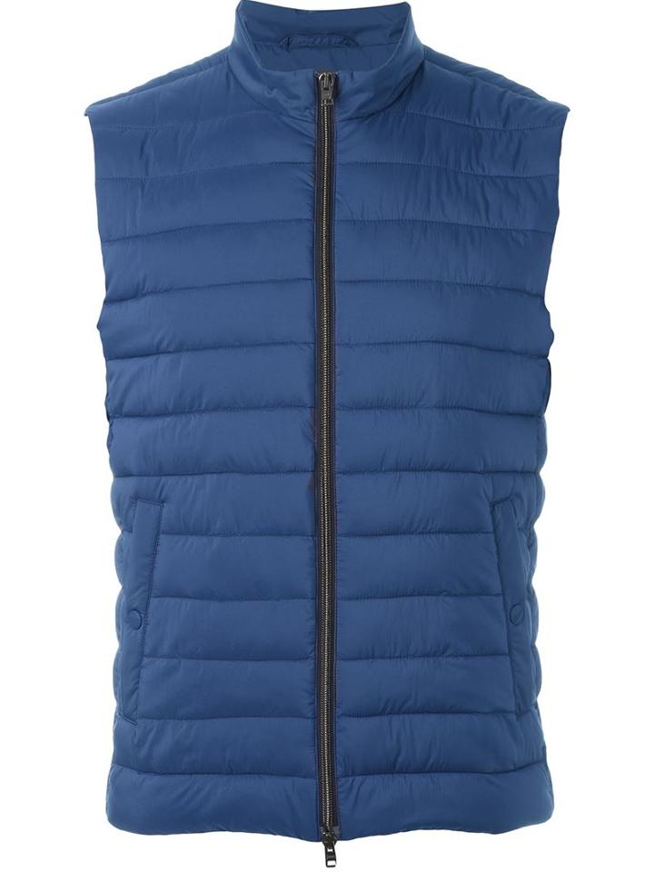 Herno Padded Gilet, Men's, Size: 52, Blue, Polyamide/polyurethane/polyester