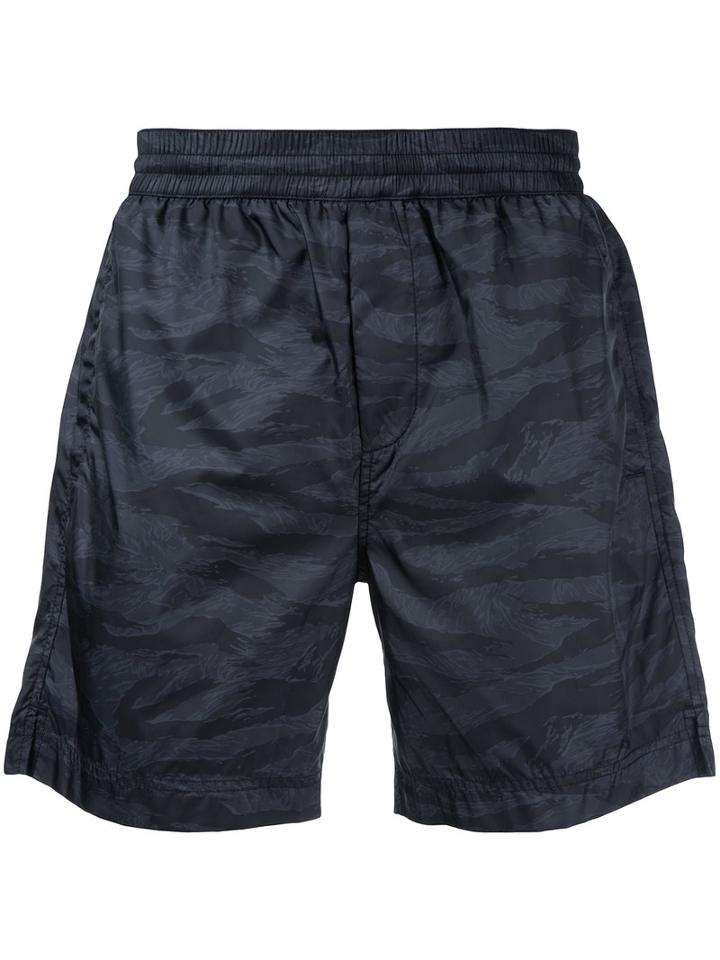 T By Alexander Wang Abstract Print Swim Shorts, Men's, Size: Xs, Black, Nylon