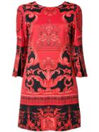 Versace Baroque Print Dress - Red