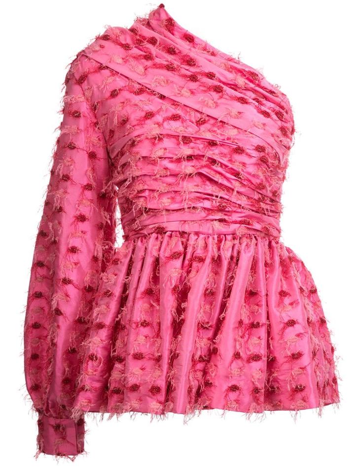 Jourden One-shoulder Ruffle Top - Pink