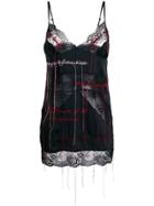 Rokh Lace Trim Embroidered Top - Black