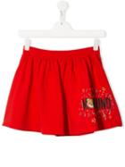 Moschino Kids Toy Bear Logo Skirt - Red