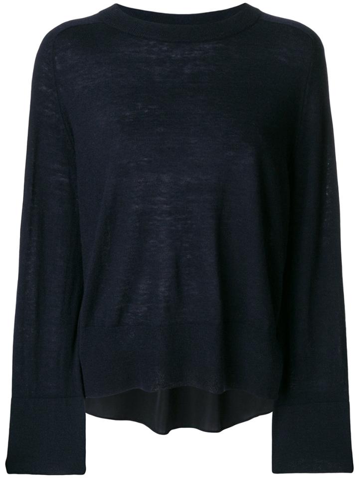 N.peal Layered Wide Sleeve Sweater - Blue