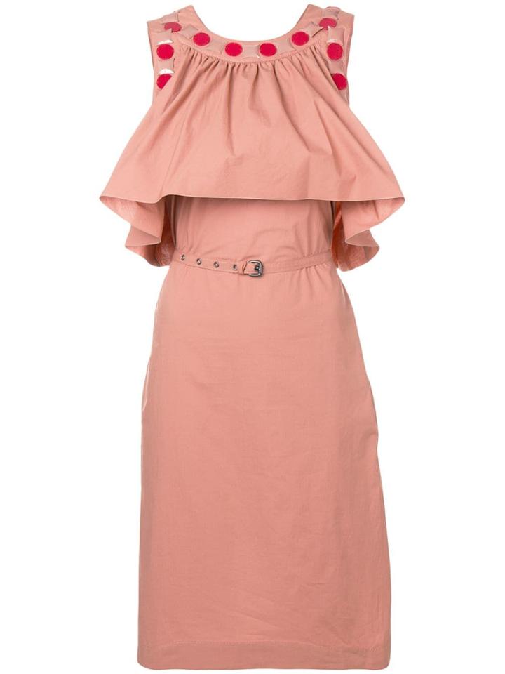 Bottega Veneta Beaded Trim Midi Dress - Pink