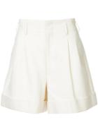 Comme Des Garçons Vintage Turn Up Hem Shorts - White
