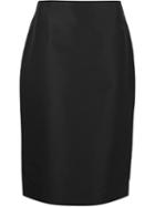 Carolina Herrera Midi Straight Skirt, Women's, Size: 6, Black, Silk