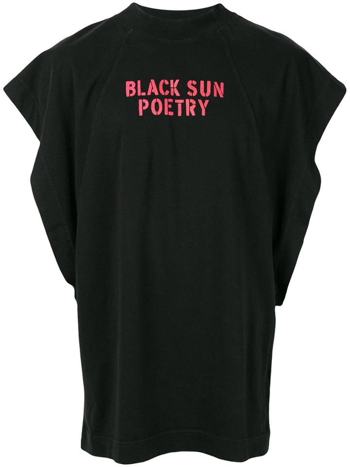 Palm Angels Black Sun Poetry Oversized T-shirt