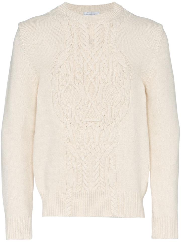 Alexander Mcqueen Skull Sweater - Nude & Neutrals