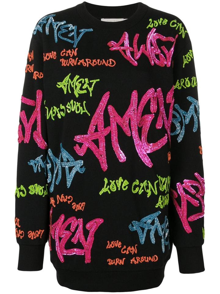 Amen Graffiti Oversized Sweatshirt - Black