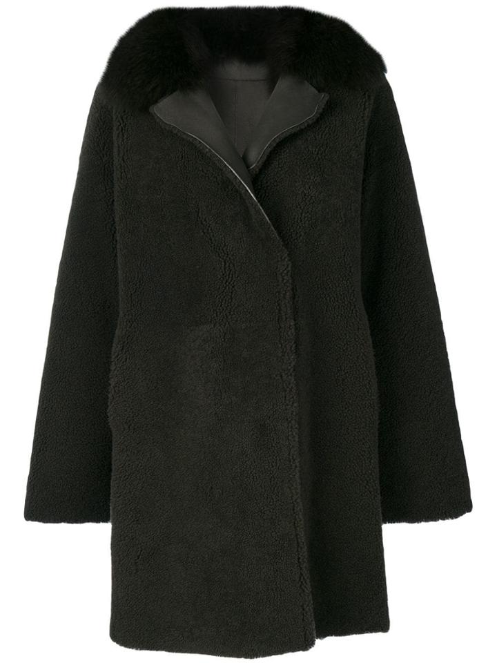 Guy Laroche Fur Trim Coat - Green